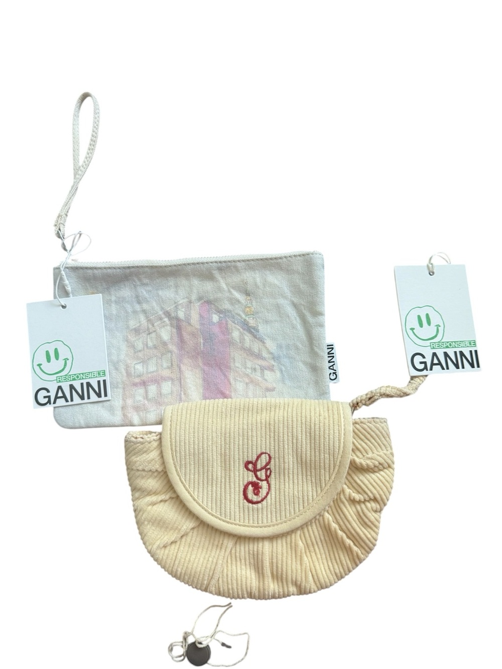 NEW Ganni set of pouches nwt